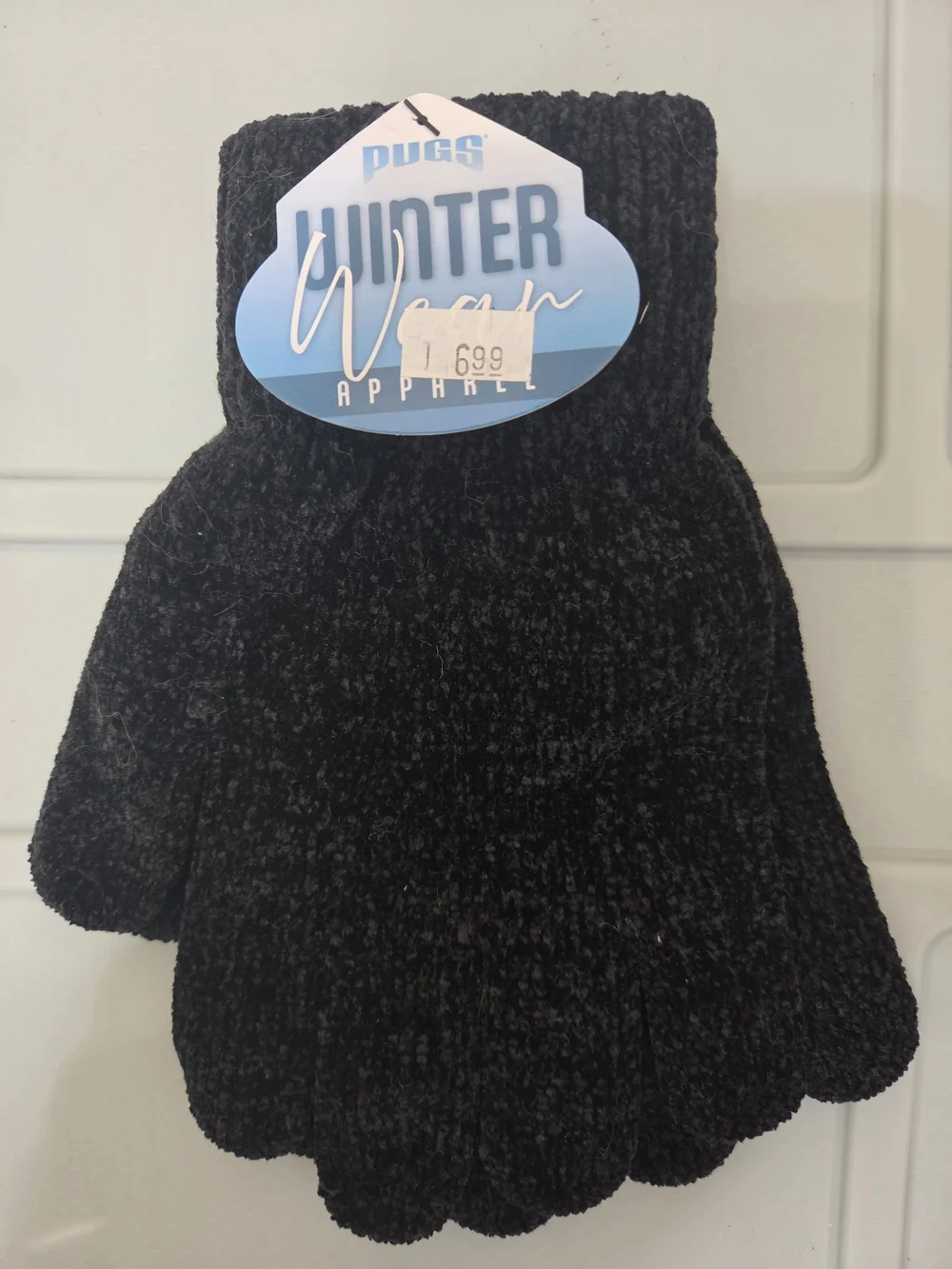Pugs Set Of 3 Navy, Black And Pink Knit Gloves For the  Family